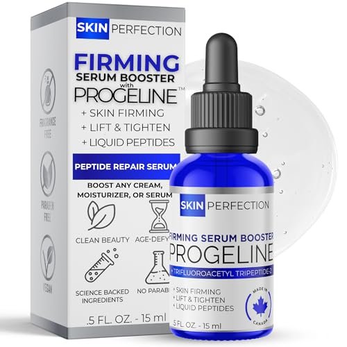 Skin Perfection Firming Serum Booster with Progeline Peptide - Anti-Aging Face and Neck Serum, Trifluoroacetyl Tripeptide-2, 0.5 Fl Oz Avelisse