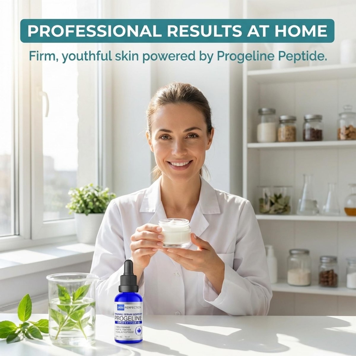 Skin Perfection Firming Serum Booster with Progeline Peptide - Anti-Aging Face and Neck Serum, Trifluoroacetyl Tripeptide-2, 0.5 Fl Oz Avelisse