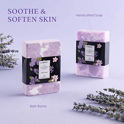 Lavender & Lilac Spa Gift Basket – 10 Piece Stress Relief Set for Mom, Handmade Soap, Bath Bomb, Organic Lip Balm & More | LOVERY Avelisse