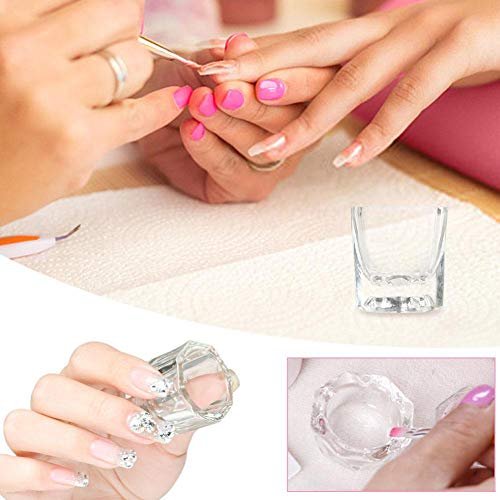 Bulex 2 Pack Clear Glass Dappen Dish Cups for Nail Art Acrylic Liquid - Monomer Liquid Bowl, Acrylic Powder Holder, Nail Jar - görsel 14