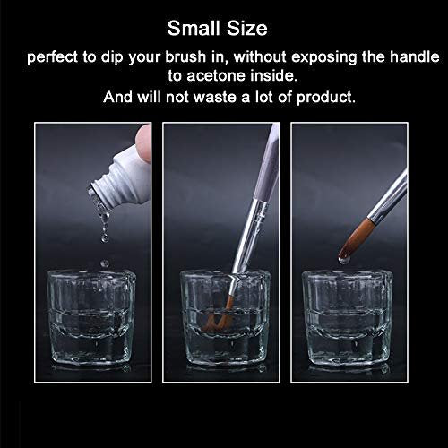Bulex 2 Pack Clear Glass Dappen Dish Cups for Nail Art Acrylic Liquid - Monomer Liquid Bowl, Acrylic Powder Holder, Nail Jar - görsel 12