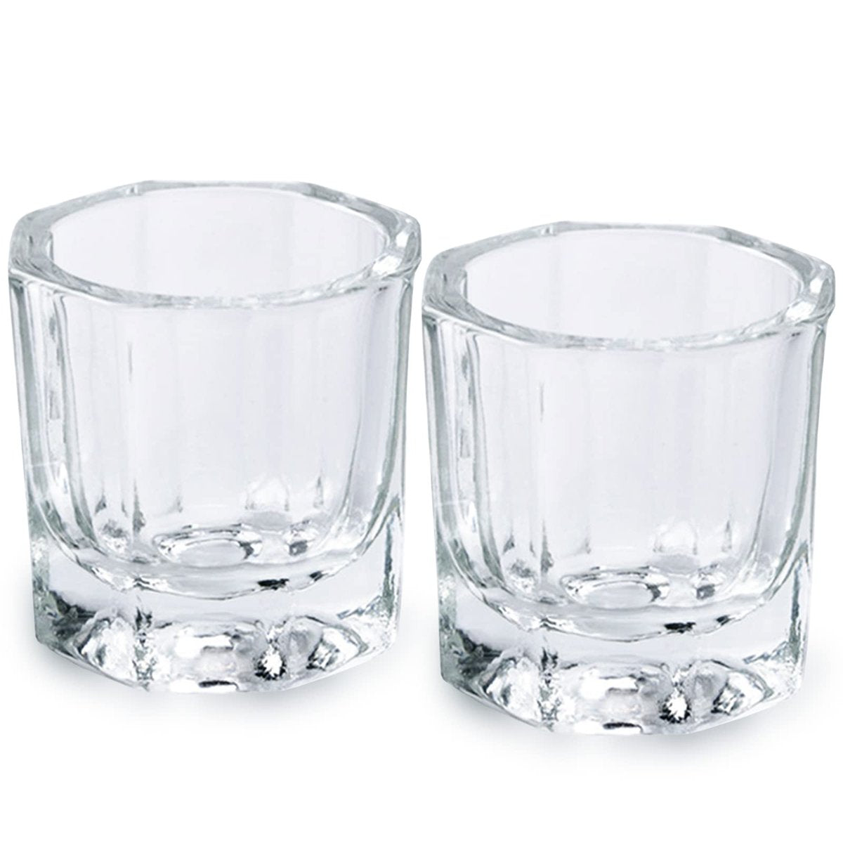 Bulex 2 Pack Clear Glass Dappen Dish Cups for Nail Art Acrylic Liquid - Monomer Liquid Bowl, Acrylic Powder Holder, Nail Jar - görsel 1