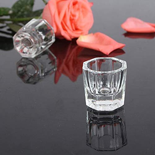Bulex 2 Pack Clear Glass Dappen Dish Cups for Nail Art Acrylic Liquid - Monomer Liquid Bowl, Acrylic Powder Holder, Nail Jar - görsel 4