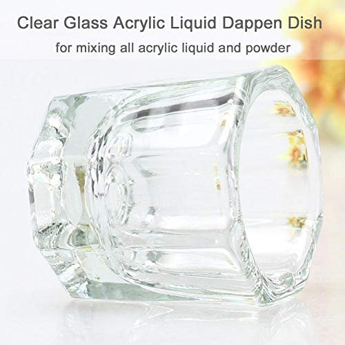 Bulex 2 Pack Clear Glass Dappen Dish Cups for Nail Art Acrylic Liquid - Monomer Liquid Bowl, Acrylic Powder Holder, Nail Jar - görsel 6