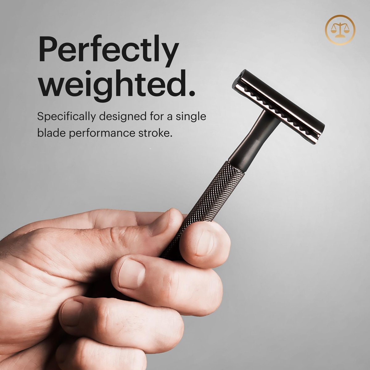 MANSCAPED The Plow 2.0 Premium Single Blade Double-Edged Safety Razor for Men – Gunmetal Grey Avelisse