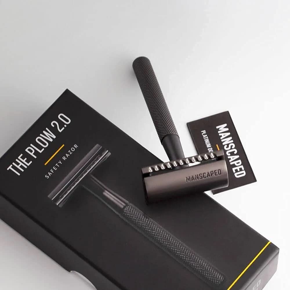 MANSCAPED The Plow 2.0 Premium Single Blade Double-Edged Safety Razor for Men – Gunmetal Grey Avelisse