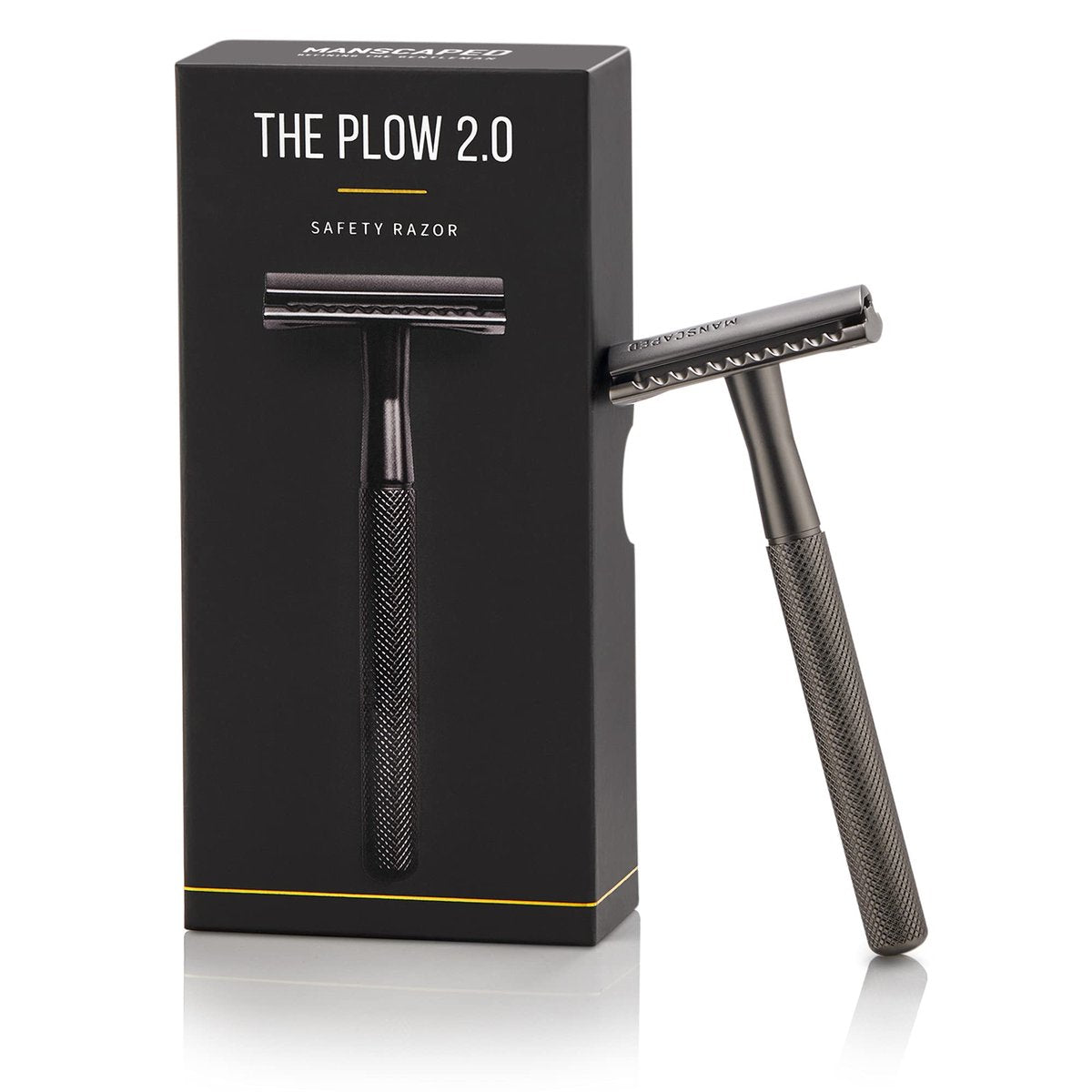 MANSCAPED The Plow 2.0 Premium Single Blade Double-Edged Safety Razor for Men – Gunmetal Grey Avelisse