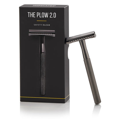 MANSCAPED The Plow 2.0 Premium Single Blade Double-Edged Safety Razor for Men – Gunmetal Grey Avelisse