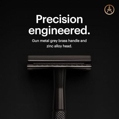 MANSCAPED The Plow 2.0 Premium Single Blade Double-Edged Safety Razor for Men – Gunmetal Grey Avelisse