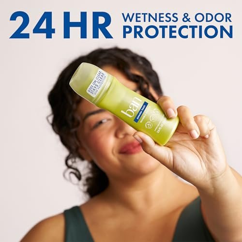 Ban Invisible Roll-on Antiperspirant Deodorant for Women and Men, 24-Hour Powder Fresh Scent, 3.5 Oz (Pack of 4) Avelisse