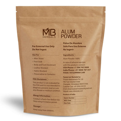 MB Herbals Alum Powder 100g (3.5 oz) – Natural Deodorant, After Shave & Mordant for Leather, Fabric & Paper