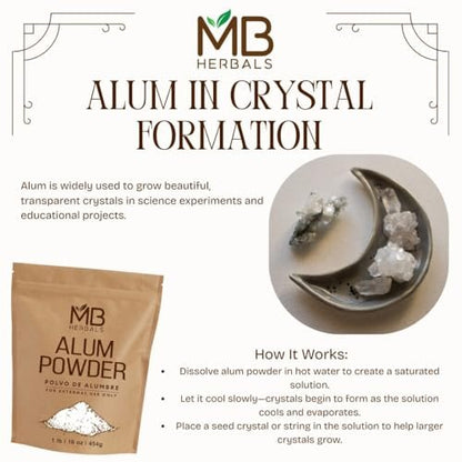 MB Herbals Alum Powder 100g (3.5 oz) – Natural Deodorant, After Shave & Mordant for Leather, Fabric & Paper