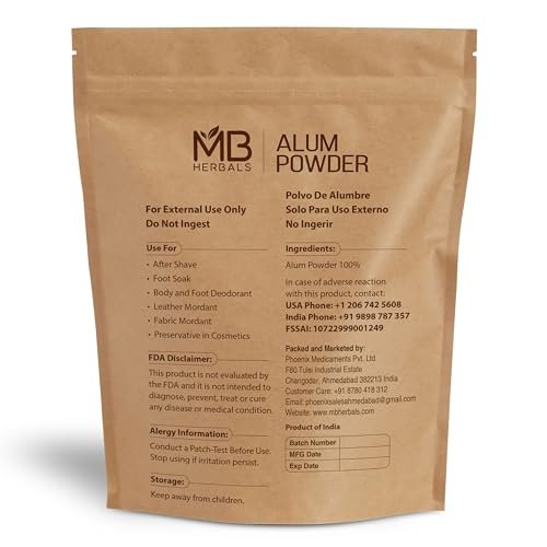 MB Herbals Alum Powder 100g (3.5 oz) – Natural Deodorant, After Shave & Mordant for Leather, Fabric & Paper - görsel 4