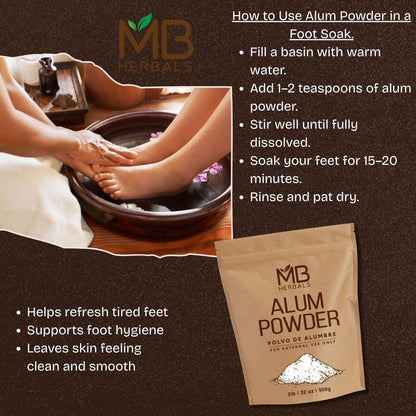 MB Herbals Alum Powder 100g (3.5 oz) – Natural Deodorant, After Shave & Mordant for Leather, Fabric & Paper