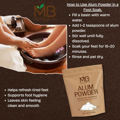 MB Herbals Alum Powder 100g (3.5 oz) – Natural Deodorant, After Shave & Mordant for Leather, Fabric & Paper