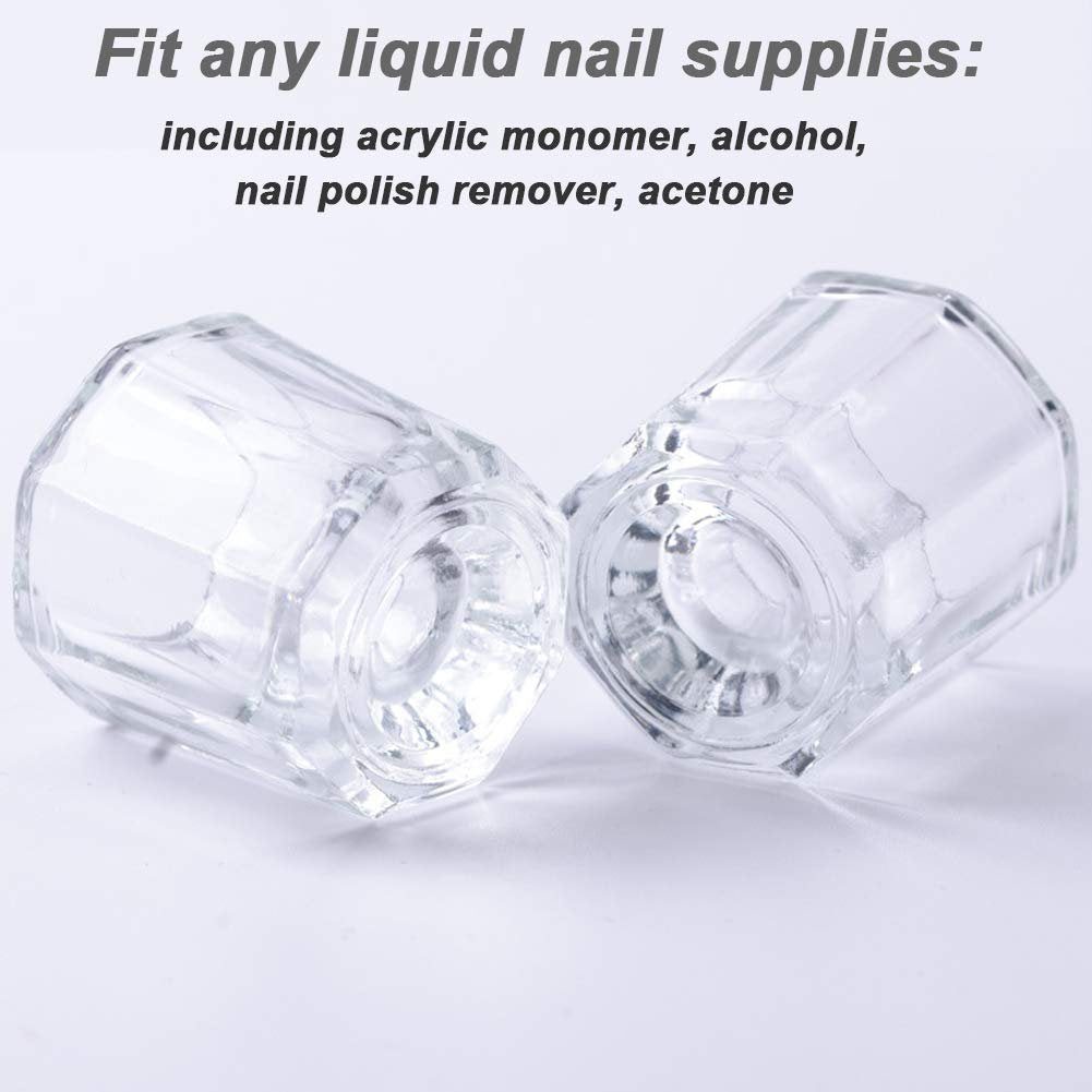 Clear Glass Nail Dappen Dish Set - 2 Pack Small Acrylic Nail Liquid Cups for Acetone, Monomer & Polish Remover - görsel 7