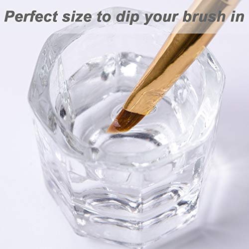 Clear Glass Nail Dappen Dish Set - 2 Pack Small Acrylic Nail Liquid Cups for Acetone, Monomer & Polish Remover - görsel 6