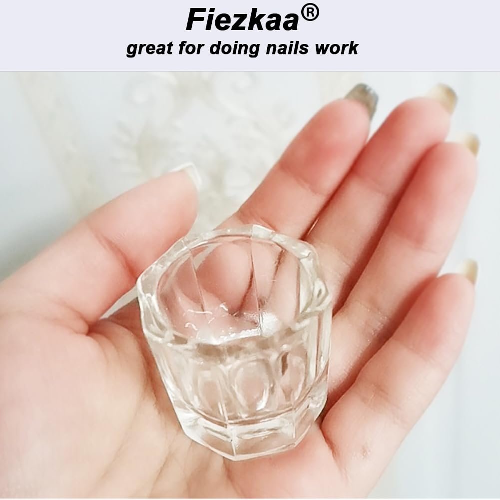 Clear Glass Nail Dappen Dish Set - 2 Pack Small Acrylic Nail Liquid Cups for Acetone, Monomer & Polish Remover - görsel 13
