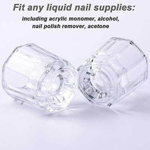 Clear Glass Nail Dappen Dish Set - 2 Pack Small Acrylic Nail Liquid Cups for Acetone, Monomer & Polish Remover - görsel 8
