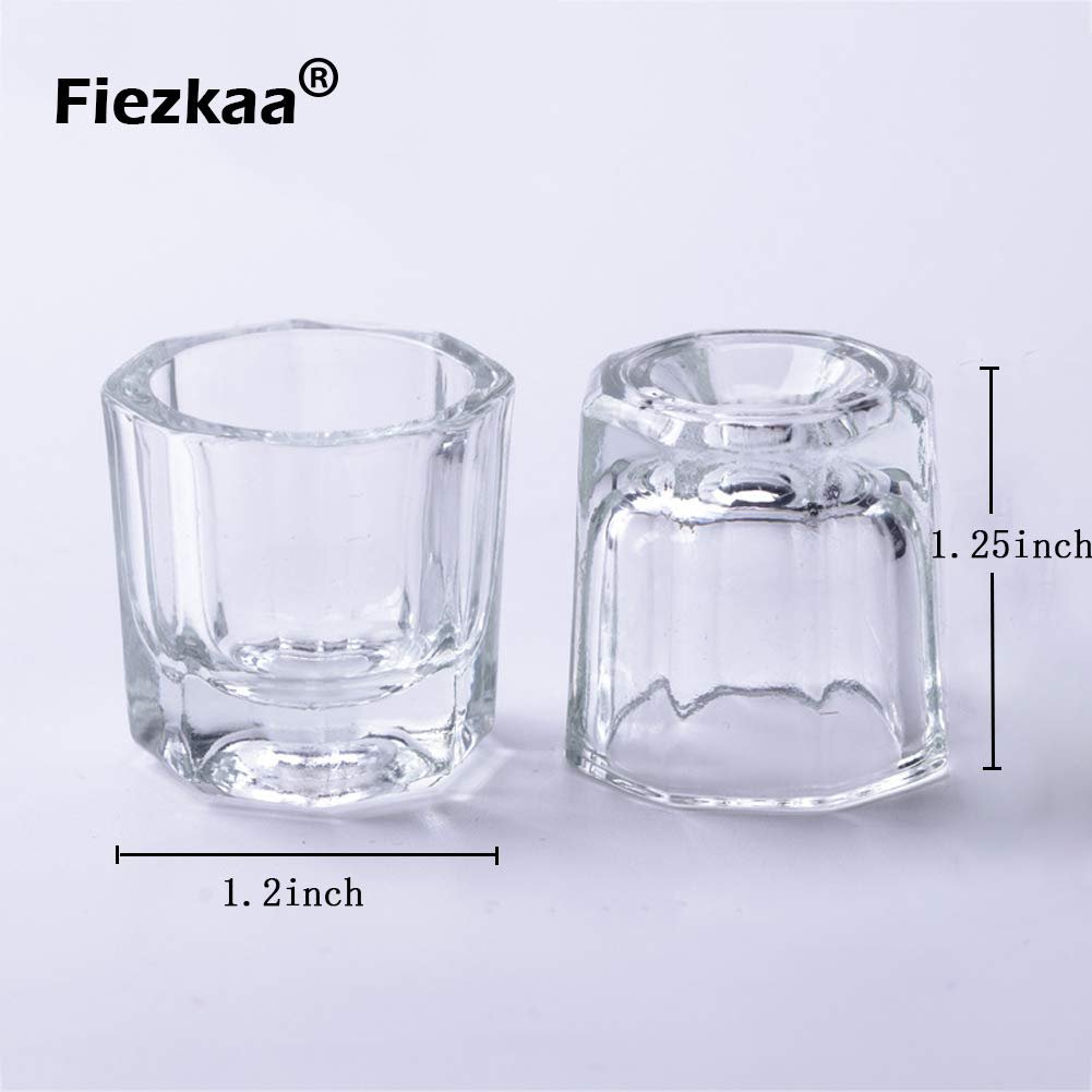 Clear Glass Nail Dappen Dish Set - 2 Pack Small Acrylic Nail Liquid Cups for Acetone, Monomer & Polish Remover - görsel 3