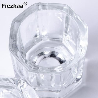 Clear Glass Nail Dappen Dish Set - 2 Pack Small Acrylic Nail Liquid Cups for Acetone, Monomer & Polish Remover