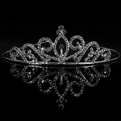 Hedume 6 Pack Princess Crystal Tiara Crown Headbands - Silver Sparkly Rhinestone Hair Accessories for Girls & Women Avelisse