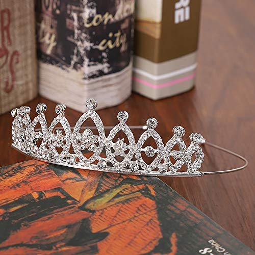 Hedume 6 Pack Princess Crystal Tiara Crown Headbands - Silver Sparkly Rhinestone Hair Accessories for Girls & Women Avelisse