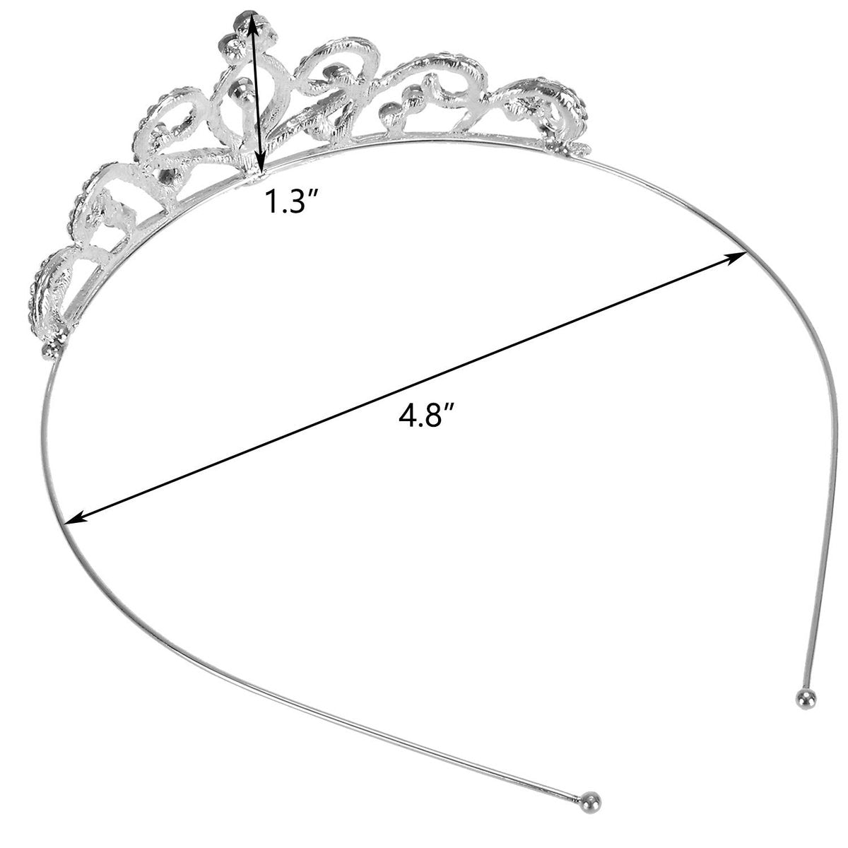 Hedume 6 Pack Princess Crystal Tiara Crown Headbands - Silver Sparkly Rhinestone Hair Accessories for Girls & Women Avelisse