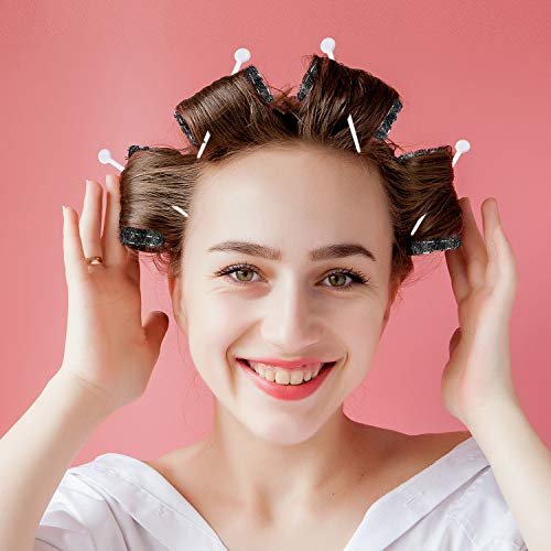 Willbond 20 Pack Vintage Hair Rollers with Pins - Medium Wire Mesh Brush Rollers for No Heat Curls and Waves, Black 2.5 x 1.4 Inch Avelisse