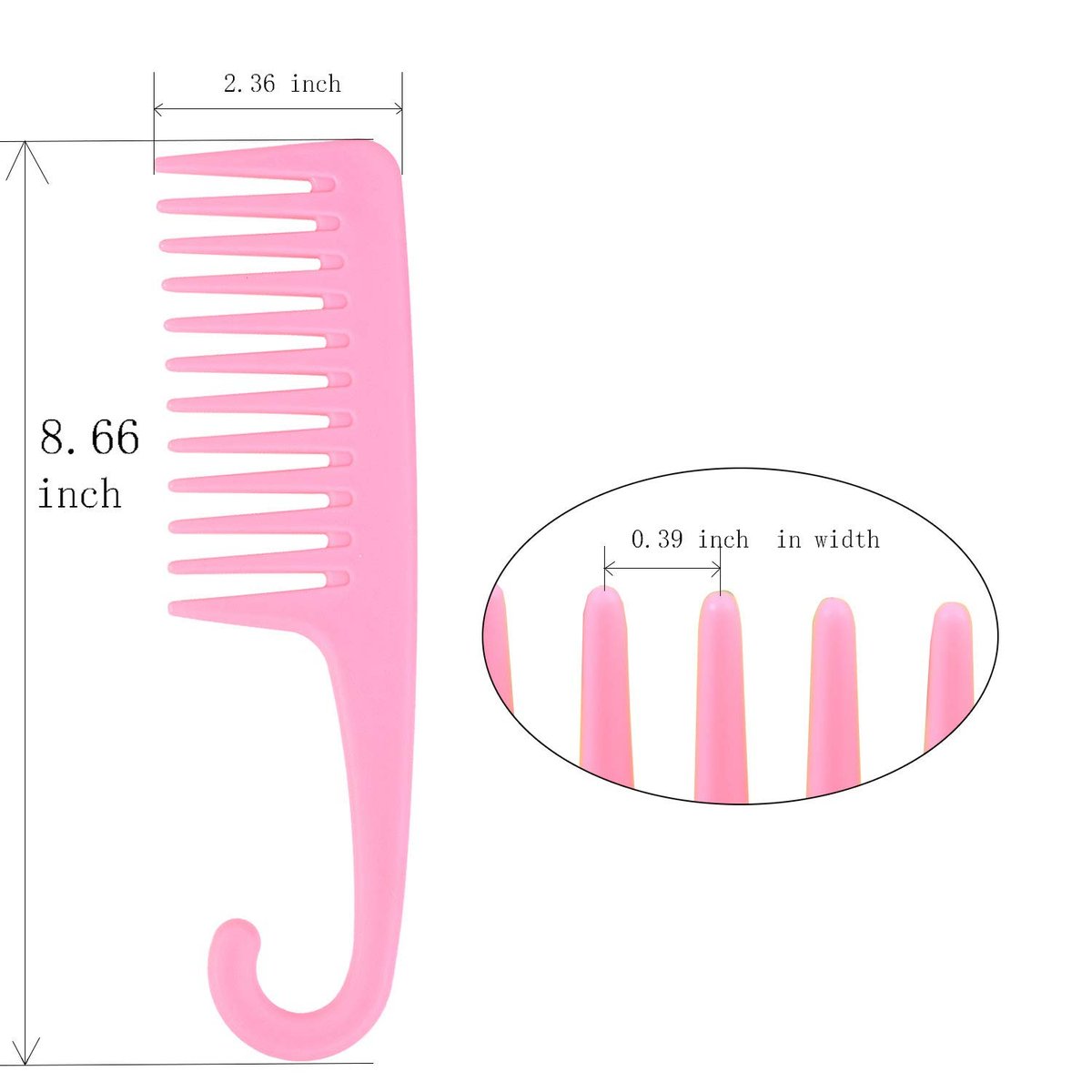 Ronchall 4-Pack Wide Tooth Detangling Combs for Wet & Dry Hair | Shower Comb with Hook | Salon-Grade Plastic | Multicolor - görsel 3