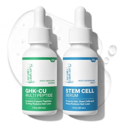 Scalp Delivery AM/PM GHK-CU Peptide Hair Growth Serum | DHT Blocker with Stem Cells, Redensyl, Capixyl, Anagain, Procapil | Multi-Peptide Serum for Hair Density | 2 x 30 mL Avelisse
