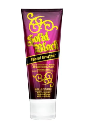 Millennium Tanning Solid Black Facial Bronzer 4 oz – Advanced Skin-Firming Face Tanning Lotion with DHA, Anti-Aging, Oil-Free, Non-Comedogenic Avelisse