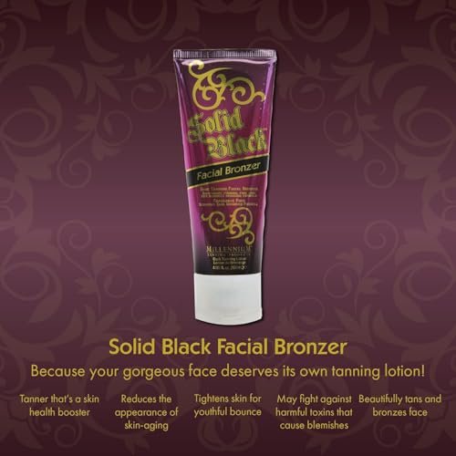 Millennium Tanning Solid Black Facial Bronzer 4 oz – Advanced Skin-Firming Face Tanning Lotion with DHA, Anti-Aging, Oil-Free, Non-Comedogenic Avelisse