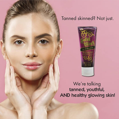 Millennium Tanning Solid Black Facial Bronzer 4 oz – Advanced Skin-Firming Face Tanning Lotion with DHA, Anti-Aging, Oil-Free, Non-Comedogenic Avelisse