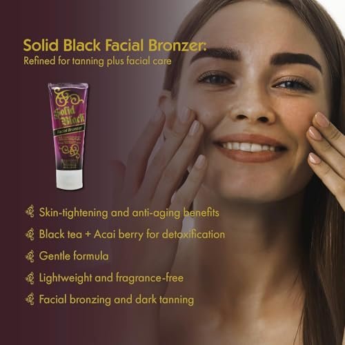 Millennium Tanning Solid Black Facial Bronzer 4 oz – Advanced Skin-Firming Face Tanning Lotion with DHA, Anti-Aging, Oil-Free, Non-Comedogenic Avelisse