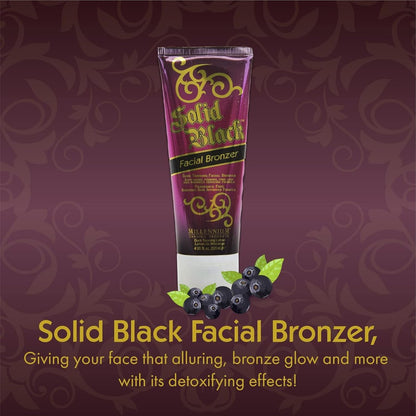 Millennium Tanning Solid Black Facial Bronzer 4 oz – Advanced Skin-Firming Face Tanning Lotion with DHA, Anti-Aging, Oil-Free, Non-Comedogenic Avelisse