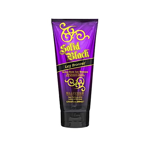 Millennium Tanning Solid Black Leg Bronzer – Ultra Dark Tanning Lotion with Aloe Vera, Cellulite Fighters & Hair Growth Inhibitors (6.78 oz) Avelisse