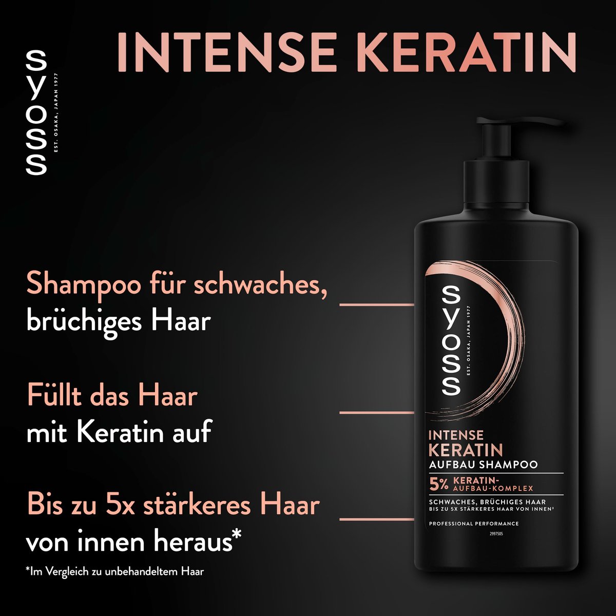SYOSS Keratin Shampoo 440 ml - Strengthening & Smoothing Hair Care - görsel 6