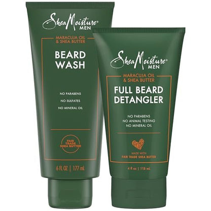 SheaMoisture Beard Care Set – Beard Wash & Full Beard Detangler with Shea Butter & Maracuja Oil – 2 Piece Set, 5 Fl Oz Each Avelisse