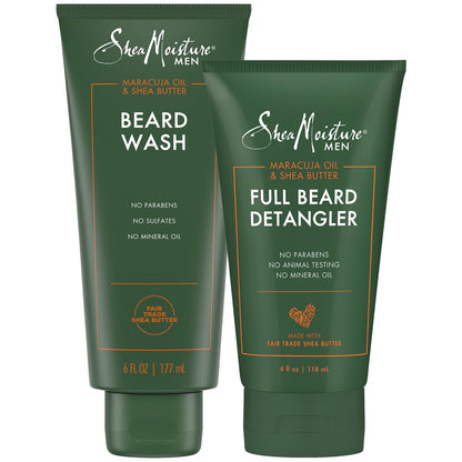 SheaMoisture Beard Care Set – Beard Wash & Full Beard Detangler with Shea Butter & Maracuja Oil – 2 Piece Set, 5 Fl Oz Each Avelisse