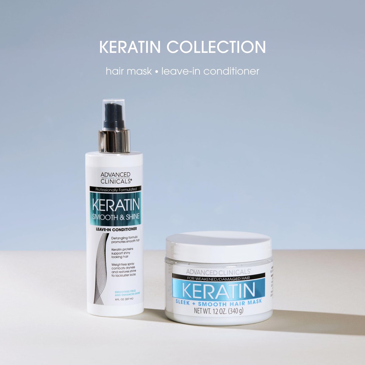 Advanced Clinicals Keratin Detangler Spray - Leave-In Conditioner with Amino Acids, Vitamin B5 & Olive Oil for Strong, Shiny Hair - 8 Fl Oz - görsel 11