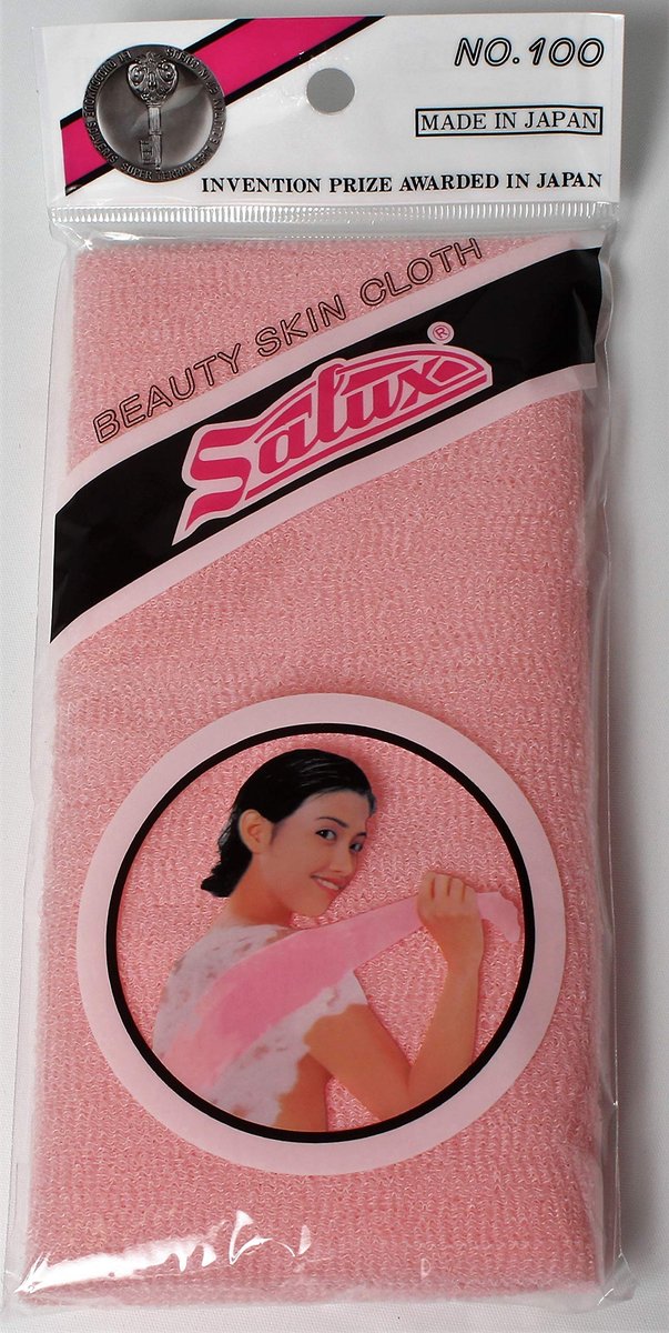SALUX Nylon Japanese Beauty Skin Bath Wash Cloth / Towel - Peach (1 Count) - görsel 1