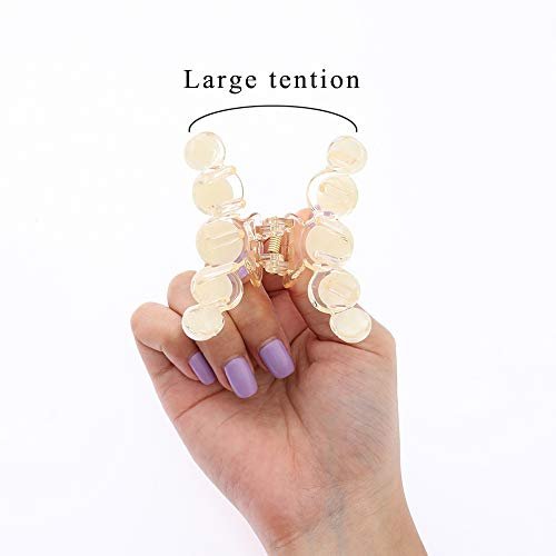 Brinie Hair Claw Clamps Champagne Pearl Hair Barrettes Medium Small Non Slip Clips for Women and Girls (3 Pack) - görsel 3