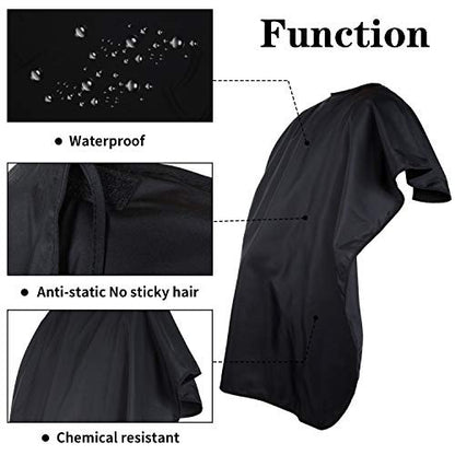 Geyoga 2-Pack Kids Barber Cape - Waterproof Neoprene Hair Cutting Capes for Salon, Black, 47.3 x 31.5 Inch