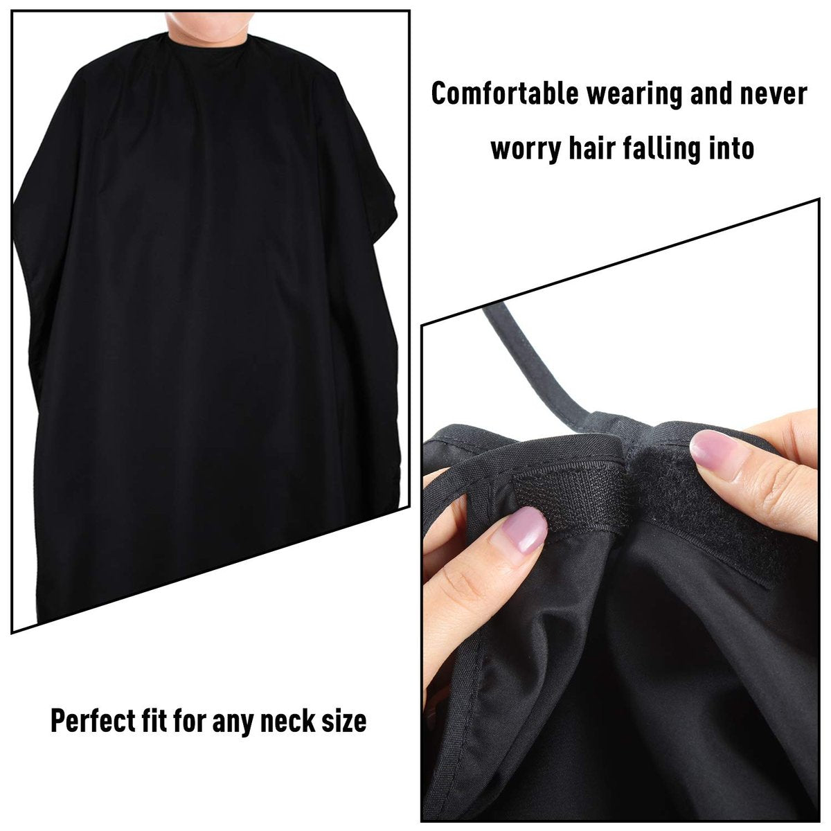 Geyoga 2-Pack Kids Barber Cape - Waterproof Neoprene Hair Cutting Capes for Salon, Black, 47.3 x 31.5 Inch - görsel 9