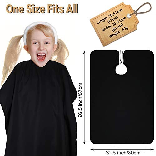 Geyoga 2-Pack Kids Barber Cape - Waterproof Neoprene Hair Cutting Capes for Salon, Black, 47.3 x 31.5 Inch - görsel 4
