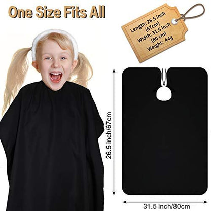 Geyoga 2-Pack Kids Barber Cape - Waterproof Neoprene Hair Cutting Capes for Salon, Black, 47.3 x 31.5 Inch