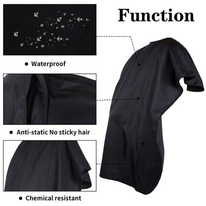 Geyoga 2-Pack Kids Barber Cape - Waterproof Neoprene Hair Cutting Capes for Salon, Black, 47.3 x 31.5 Inch