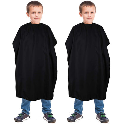 Geyoga 2-Pack Kids Barber Cape - Waterproof Neoprene Hair Cutting Capes for Salon, Black, 47.3 x 31.5 Inch