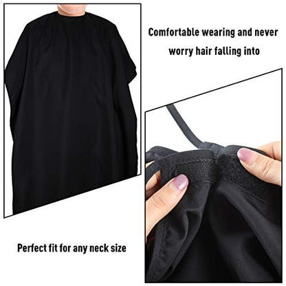 Geyoga 2-Pack Kids Barber Cape - Waterproof Neoprene Hair Cutting Capes for Salon, Black, 47.3 x 31.5 Inch